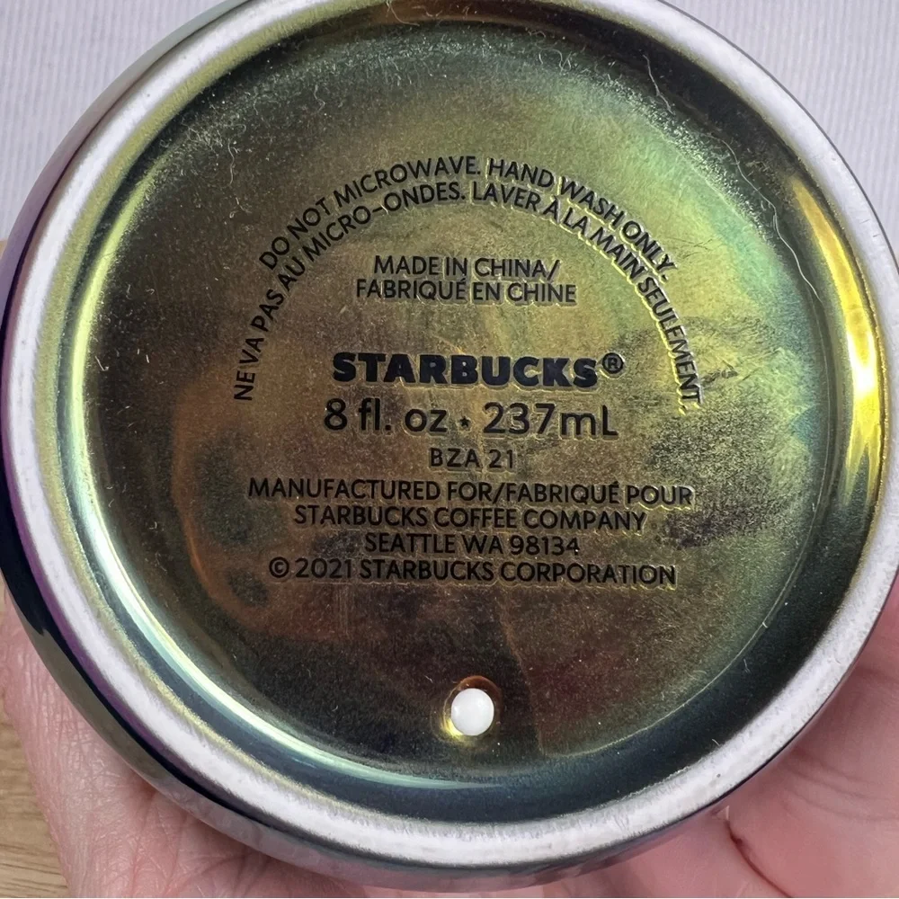 Starbucks NWOT 2021 Summer Purple Iridescent Rainbow 8oz Ceramic Short Mug